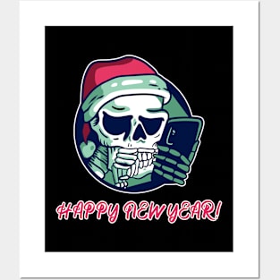funny new year skeleton for grumpy grown-ups Posters and Art